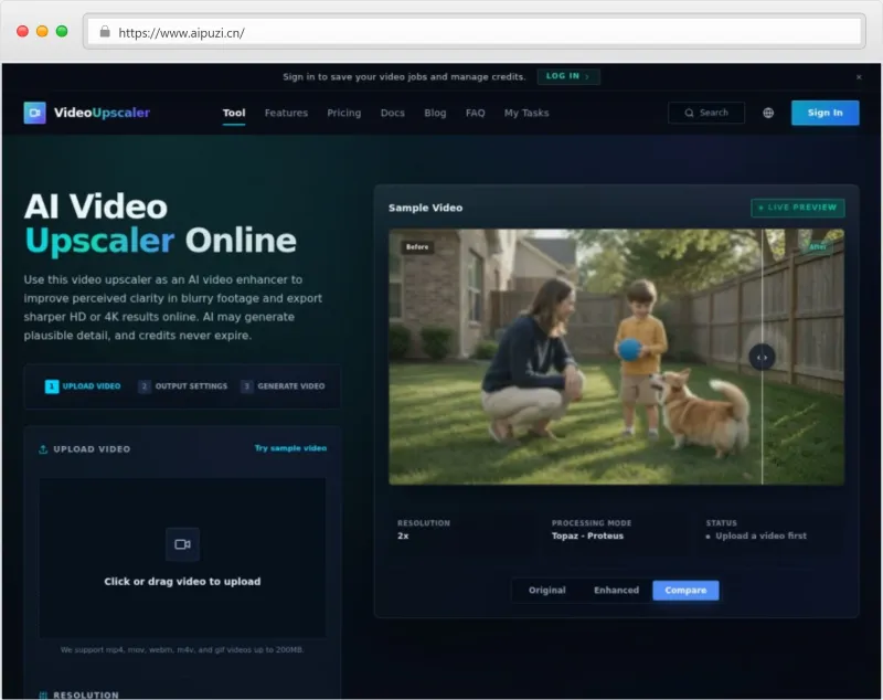 Video Upscaler官网截图