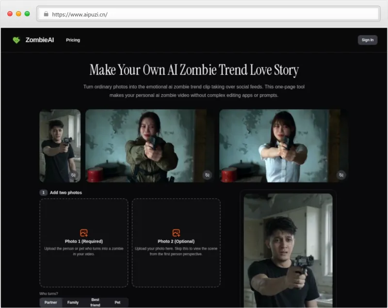 ZombieAI官网截图